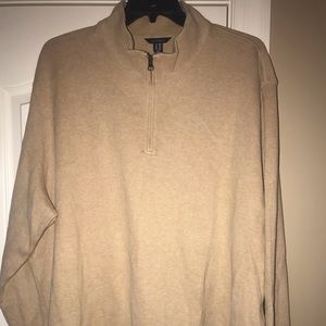 Men’s Land’s End 1/4 Zip Sweater 3X Beige